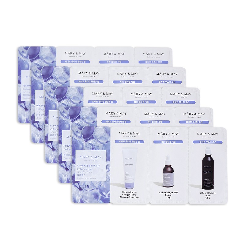 Own label brand, [MARY&amp;MAY] Collagen Line 3 Step 1.5g*3ea 5pcs [Sample] (Weight : 51g)