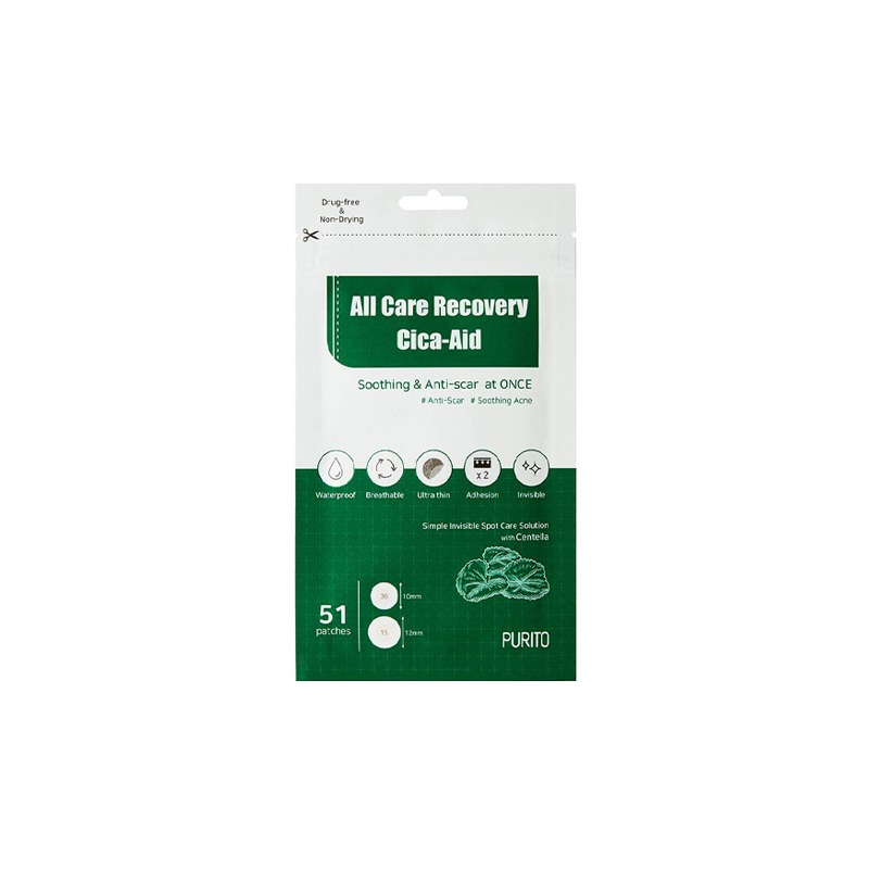 Own label brand, [PURITO] All Care Recoery Cica-Aid 51 patches (Weight : 15g)