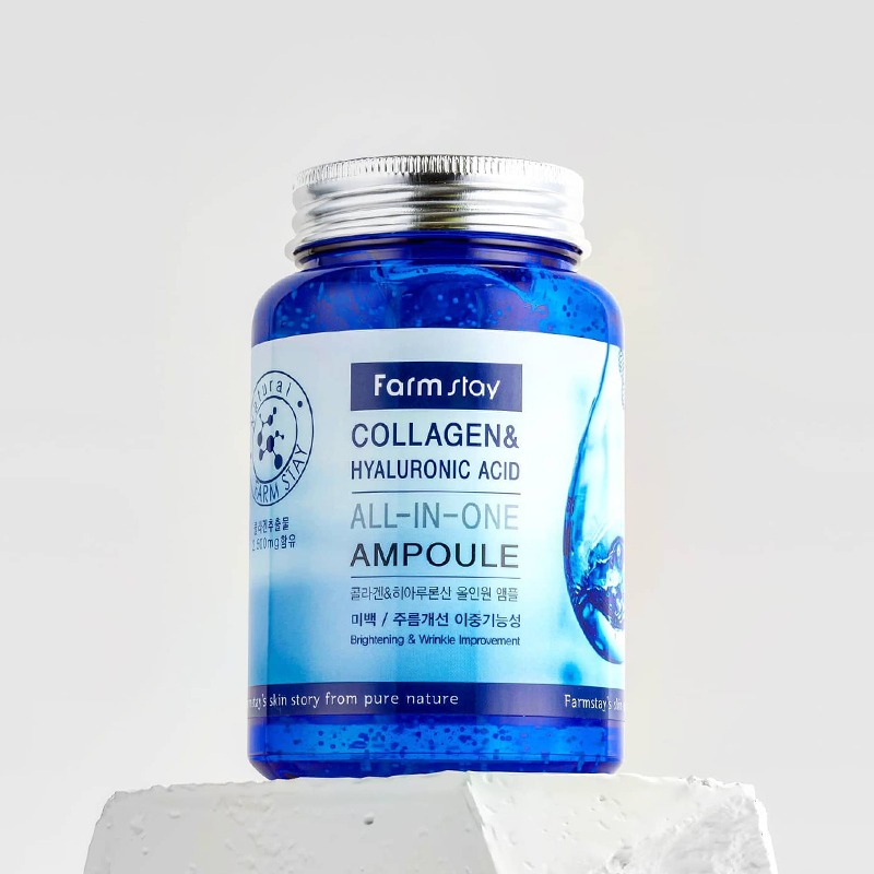 Own label brand, [FARM STAY] Collagen &amp; Hyaluronic Acid All-in-One Ampoule 250ml (Weight : 359g)