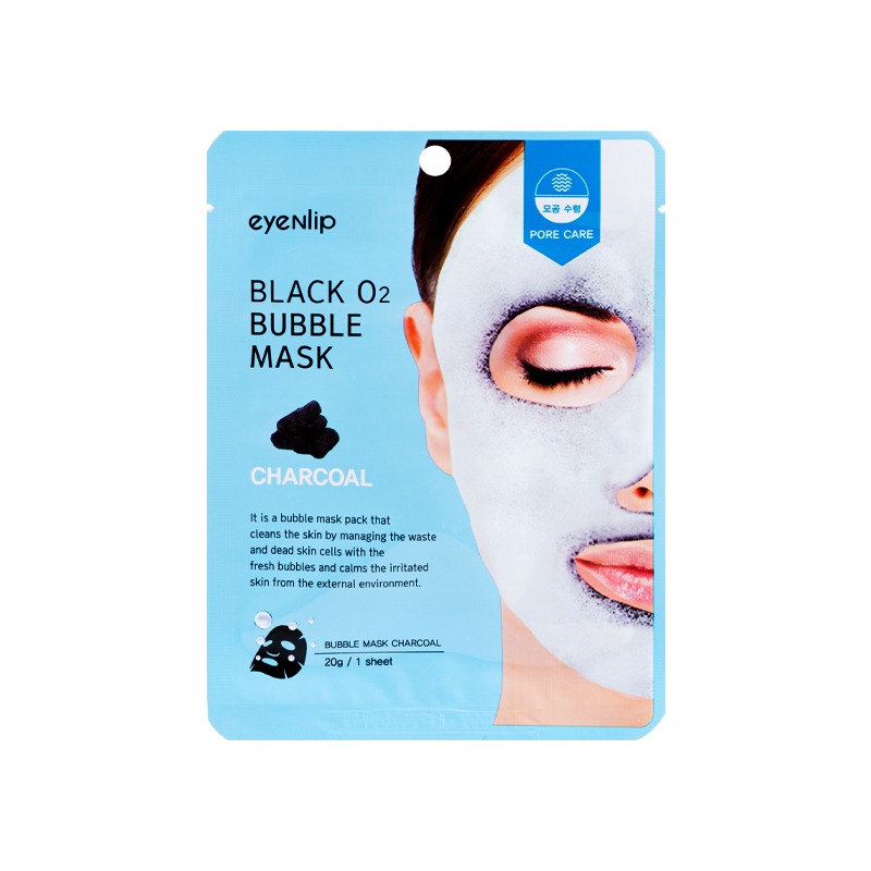 Own label brand, [EYENLIP] Black O2 Bubble Mask #Charcoal 20g * 10ea (Weight : 269g)