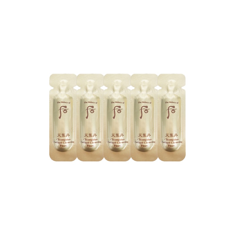 Own label brand, [WHOO] Cheongidan Radiant Cleansing Foam 1ml * 5pcs [Sample] (Weight : 11g)