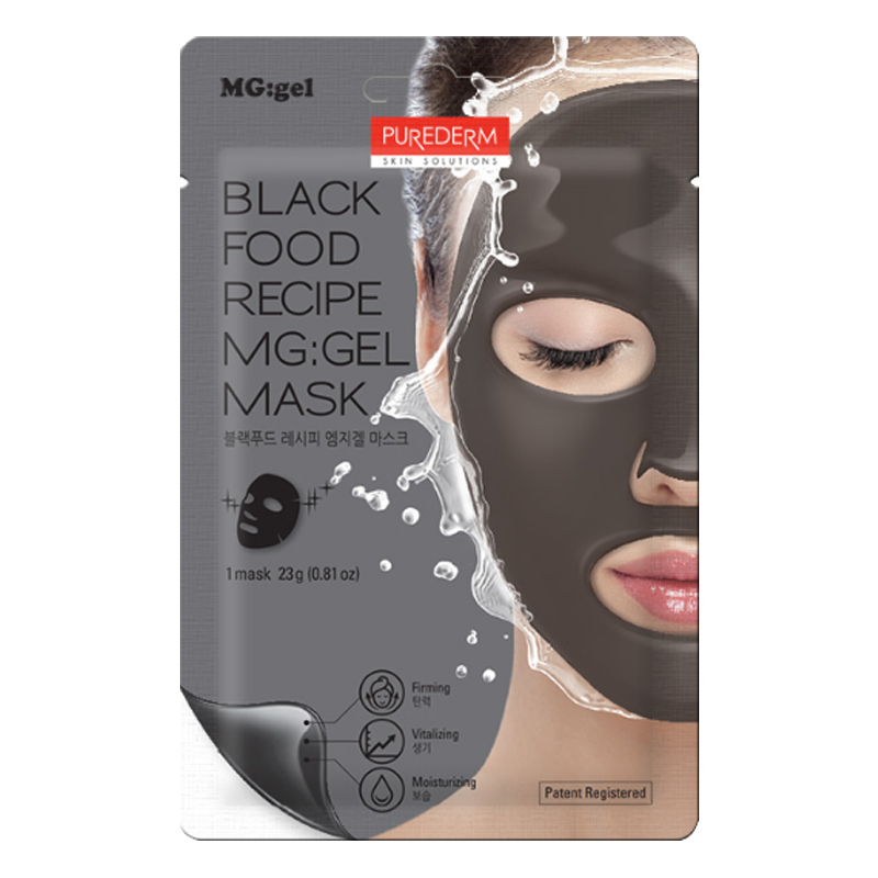 Own label brand, [PUREDERM] Black Food Recipe MG:gel Mask 23g   (Weight : 38g)