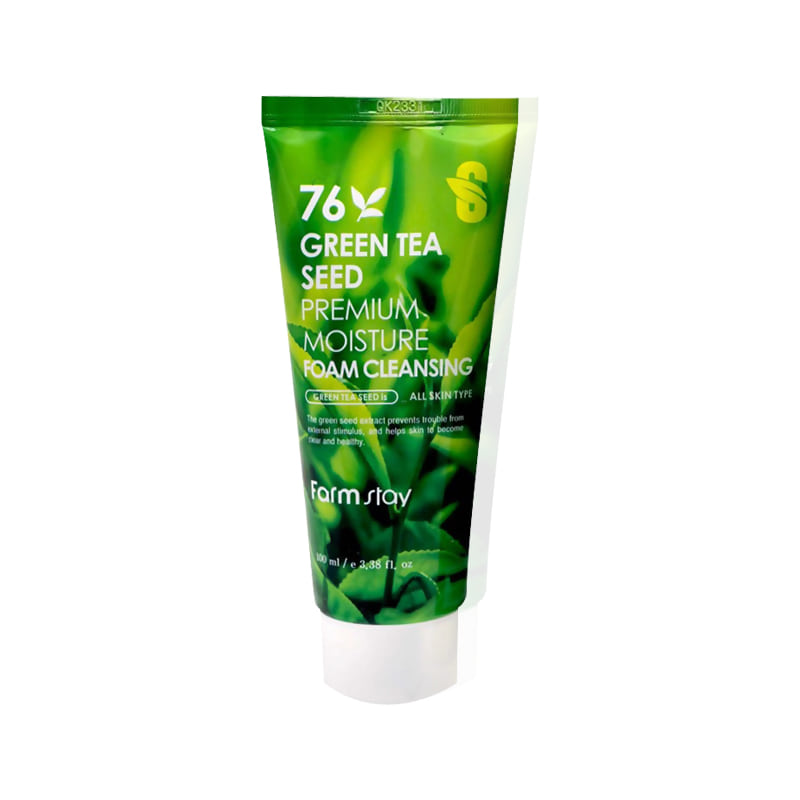 Own label brand, [FARM STAY] 76 Green Tea Seed Premium Moisture Foam Cleansing 100ml (Weight : 135g)