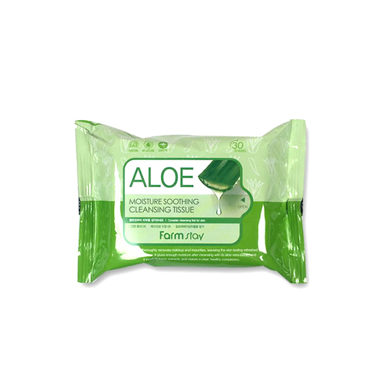 Own label brand, [FARM STAY] Aloe Moisture Soothing Cleansing Tissue (30 Sheets) (Weight : 168g)