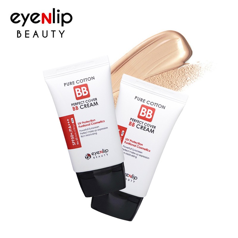 Own label brand, [EYENLIP] Pure Cotton Perfect Cover BB Cream (SPF50+/PA+++) 30g 2 Color Renewal in 2020 (Weight : 43g)