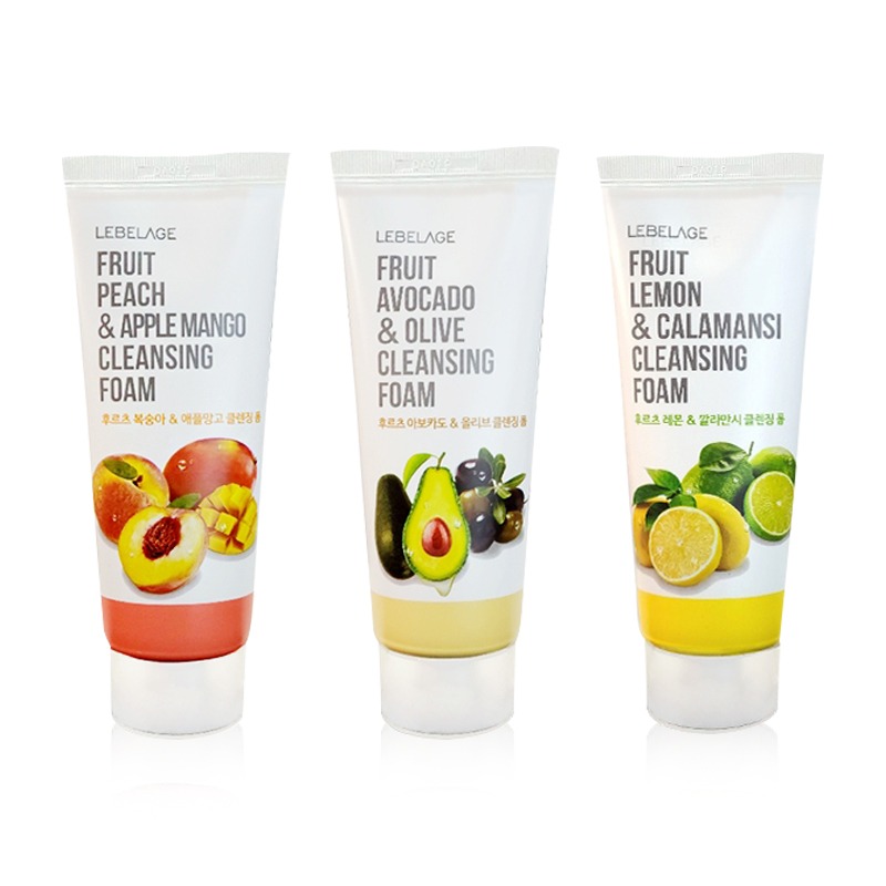 Own label brand, [LEBELAGE] Fruit Cleansing Foam 100ml 3 Type (Weight : 124g)