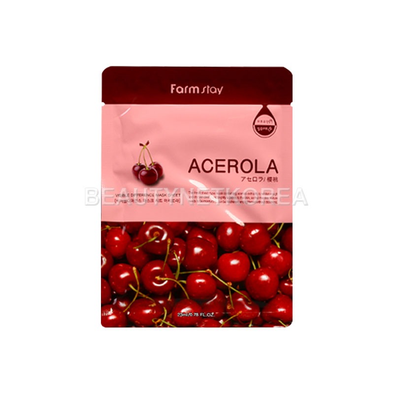 Own label brand, [FARM STAY] Visible Difference Mask Sheet 23ml #Acerola (Weight : 30g)
