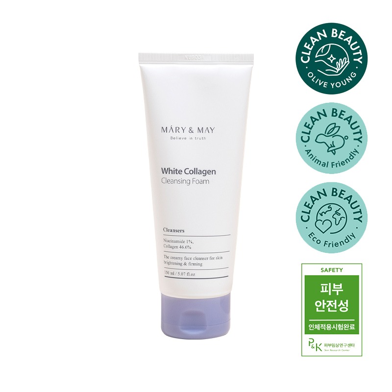 Own label brand, [MARY&amp;MAY] White Collagen Cleansing Foam 150ml (Weight : 201g)