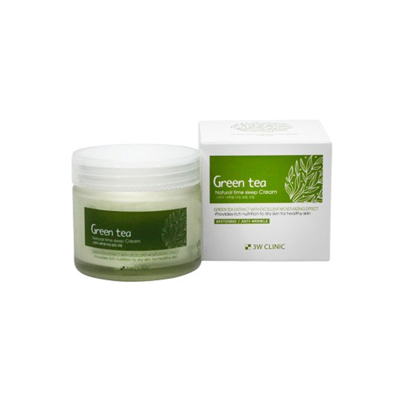 Own label brand, [3W CLINIC] Green tea Natural Time Sleep Cream 70g (Weight : 218g)