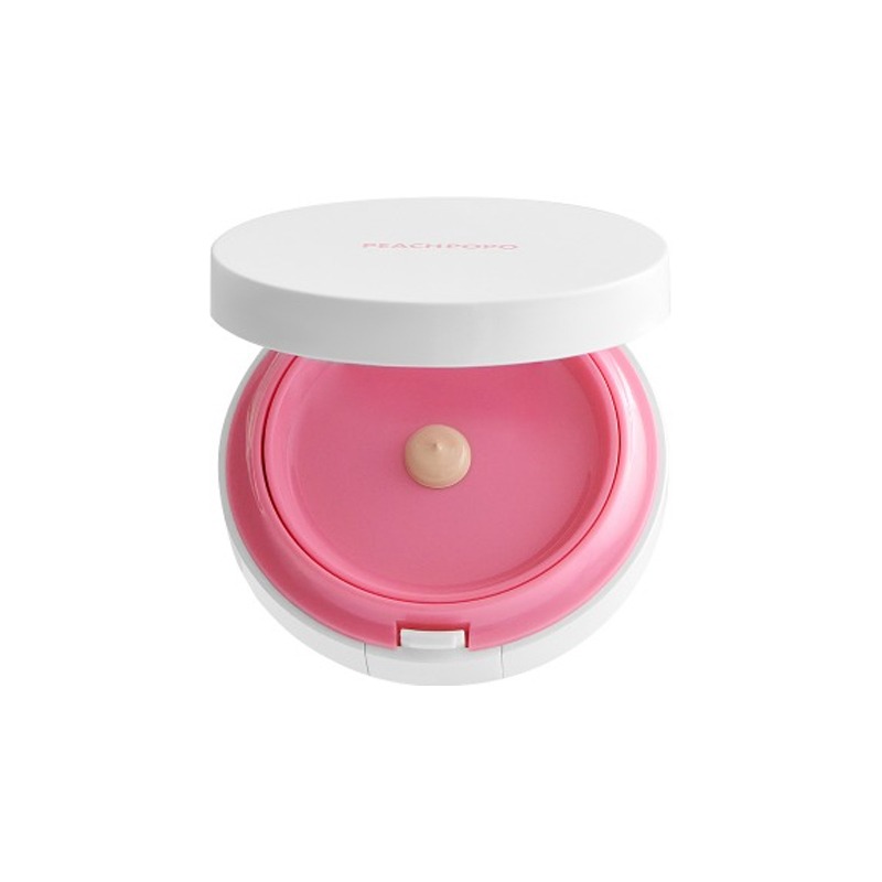 Own label brand, [PEACHPOPO] Skin-Fit Glow Vegan Cushion (SPF50+/PA+++) 2 Colors 15g (Weight : 89g)