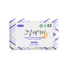 Own label brand, [D.RECIPE] Organic Cotton Sanitary Pad [Overnight] 340mm * 8ea (Weight : 144g)