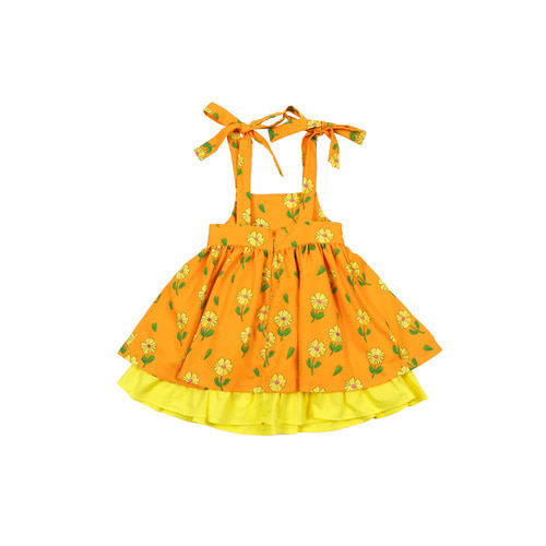 [프리오더 15% 할인율 적용] Yellow flower pinafore dress