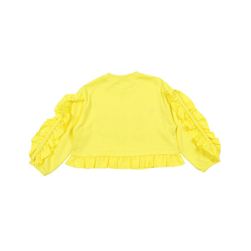 [프리오더 15% 할인율 적용] Yellow flower frill cropped sweatshirt