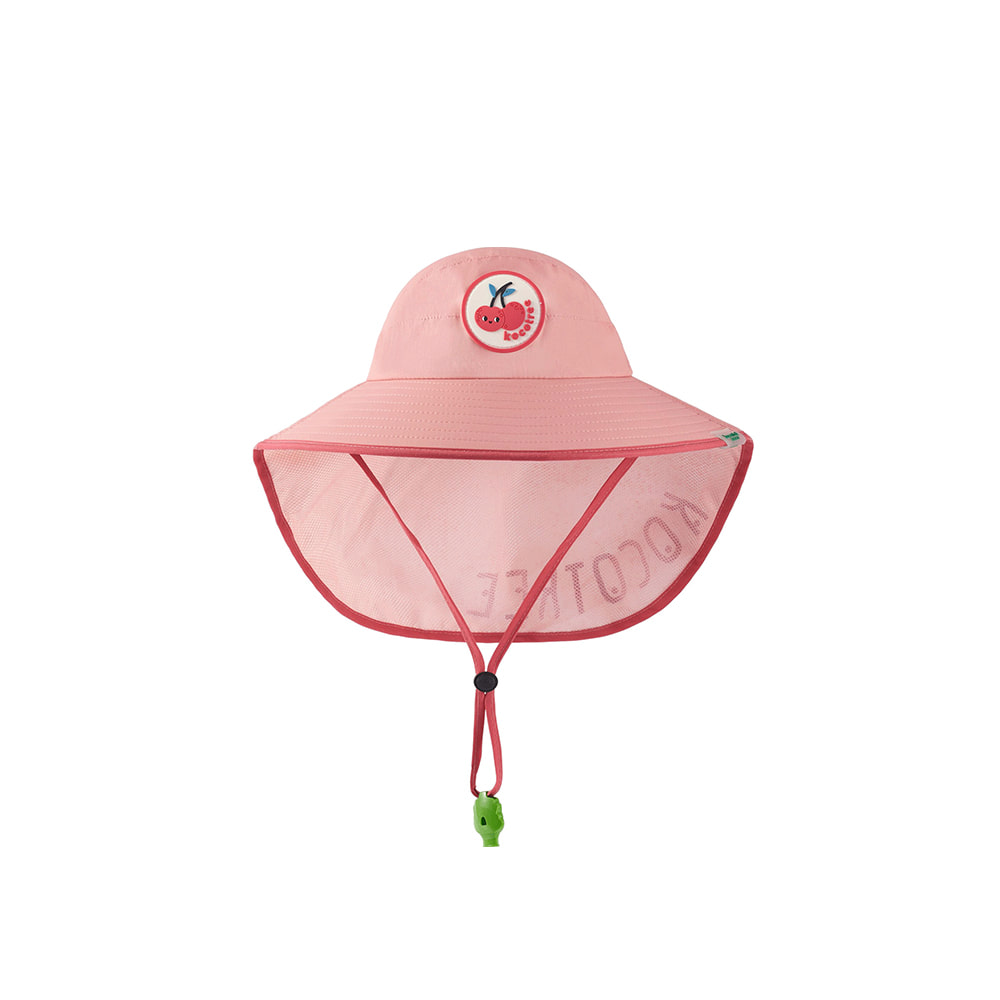 [햇빛안녕] 자외선차단 와이드 플랩캡_핑크 체리