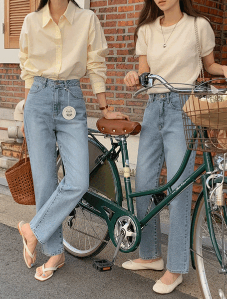 [3천장돌파][FW색감추가💙/동양인체형맞춤핏][made] Better Jeans (No.155) 데일리 스트레이트 [2Types기본/롱(+5cm)] (샌드블루) (가을/간절기/데일리/데님/팬츠/청바지)