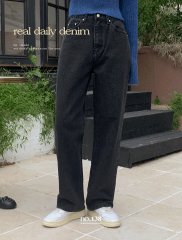 [롱,숏기장][made] Better Jeans (No.138) 세미 와이드 (블랙블루) 신상/베스트/간절기/가을여성/데일리/와이드팬츠/세미와이드/흑청팬츠/간절기팬츠/간절기데님