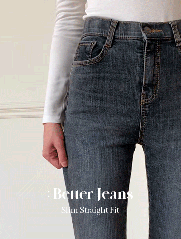 [1만장돌파][made] Better Jeans (No.35) 슬림 스트레이트 [2Types기본/롱(+5cm) (중청)일자핏/데일리룩/청바지/간절기