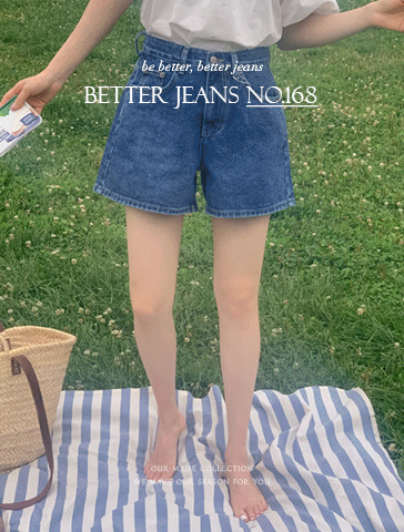 [1,OOO장돌파][S-L][시즌리스♥/인생핏/MD추천][made] Better Jeans (No.168) A라인 하프 팬츠 (딥블루) (여름/데일리/반바지/숏팬츠/데님/청바지/a라인)