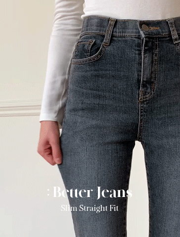 [1만장돌파][made] Better Jeans (No.35) 슬림 스트레이트 [2Types기본/롱(+5cm) (중청)일자핏/데일리룩/청바지/간절기