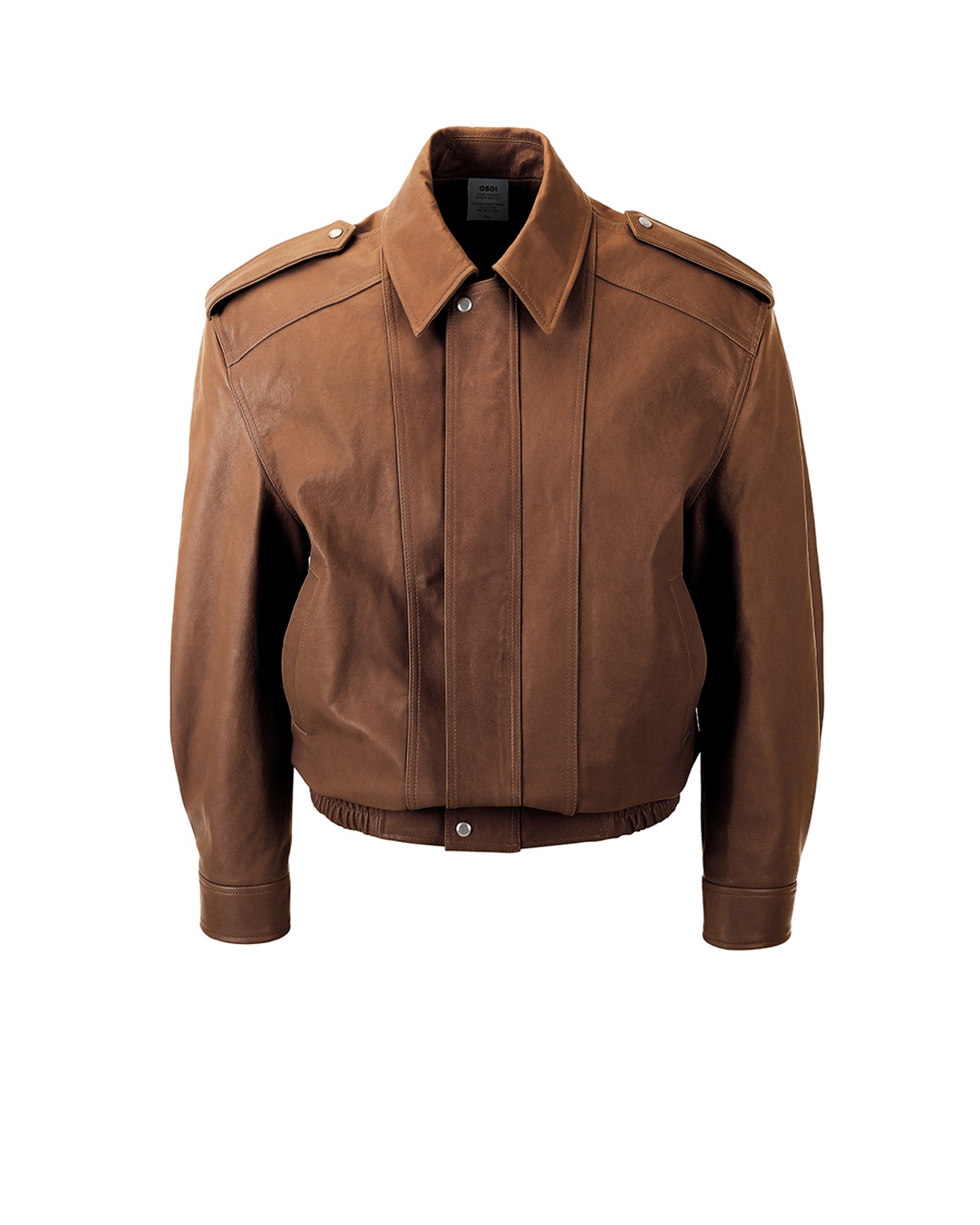 OVERSIZE LEATHER JACKET [BROWN]