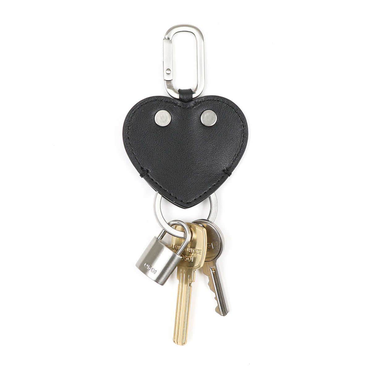 【OSOI】韓国人気★HEART FLAT KEY RING HEART FLAT KEY RING [BLACK] - OSOI