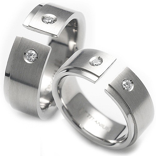 T-573 DIA CO - TATIAS, Titanium Couple Ring