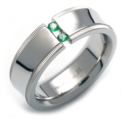 TQ-640 DIA - TATIAS, Titanium Ring set with Diamonds