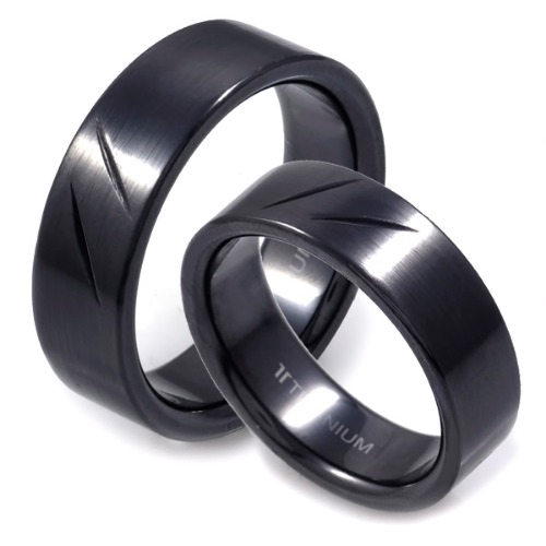T-211 CO - TATIAS, Black Titanium Couple Ring