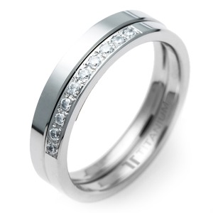 T-875 DIA - TATIAS, Titanium Ring set with Diamonds