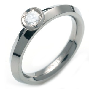 T-978 DIA - TATIAS, 带钻石的钛金戒指