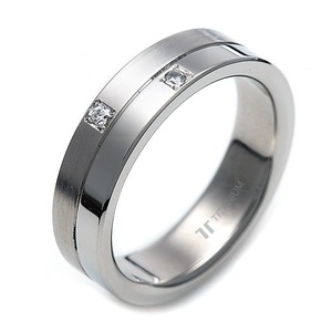 T-967 DIA - TATIAS, Titanium Ring set with Diamonds