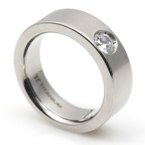 TW-001 DIA - TATIAS, 带钻石的钛金戒指