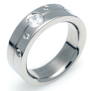 TW-004 DIA - TATIAS, 带钻石的钛金戒指