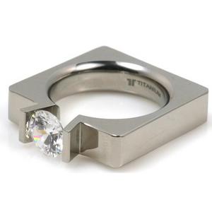 T-713 DIA - TATIAS, Titanium Ring set with Diamonds