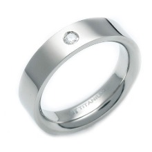 T-615 DIA - TATIAS, Titanium Ring set with Diamonds