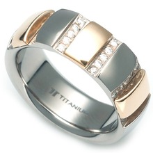 T-963 DIA - TATIAS, Titanium Ring set with Diamonds