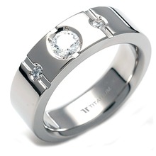 TW-059 DIA - TATIAS, Titanium Ring set with Diamonds
