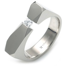 T-985 DIA - TATIAS, 带钻石的钛金戒指