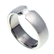 TQ-201 DIA - TATIAS, 带钻石的钛金戒指