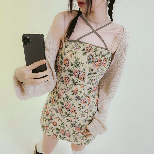 10546 Floral Mini Cami Dress