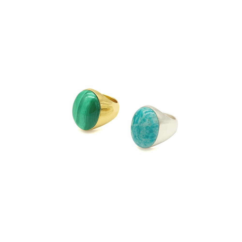 Color Stone Signet Ring