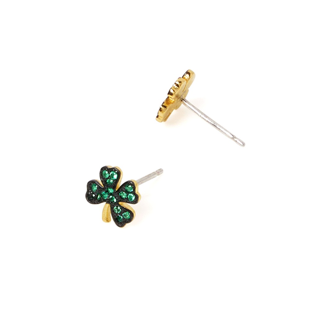 [주문제작]Clover Green Stone Earrings