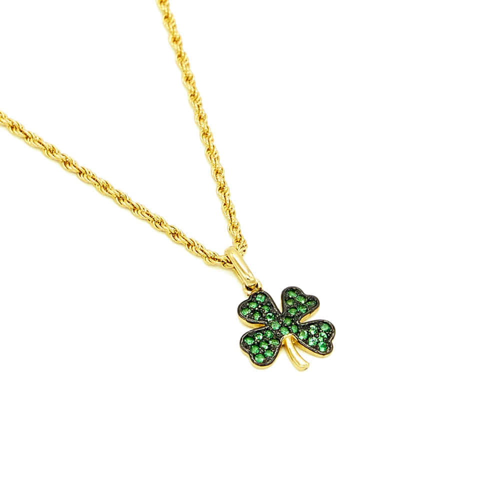 Clover Green Stone Necklace