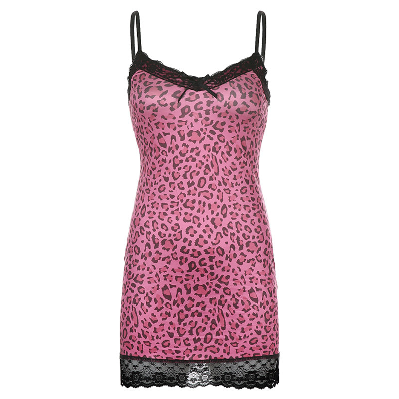 Leopard Printed Slip Mini Dress