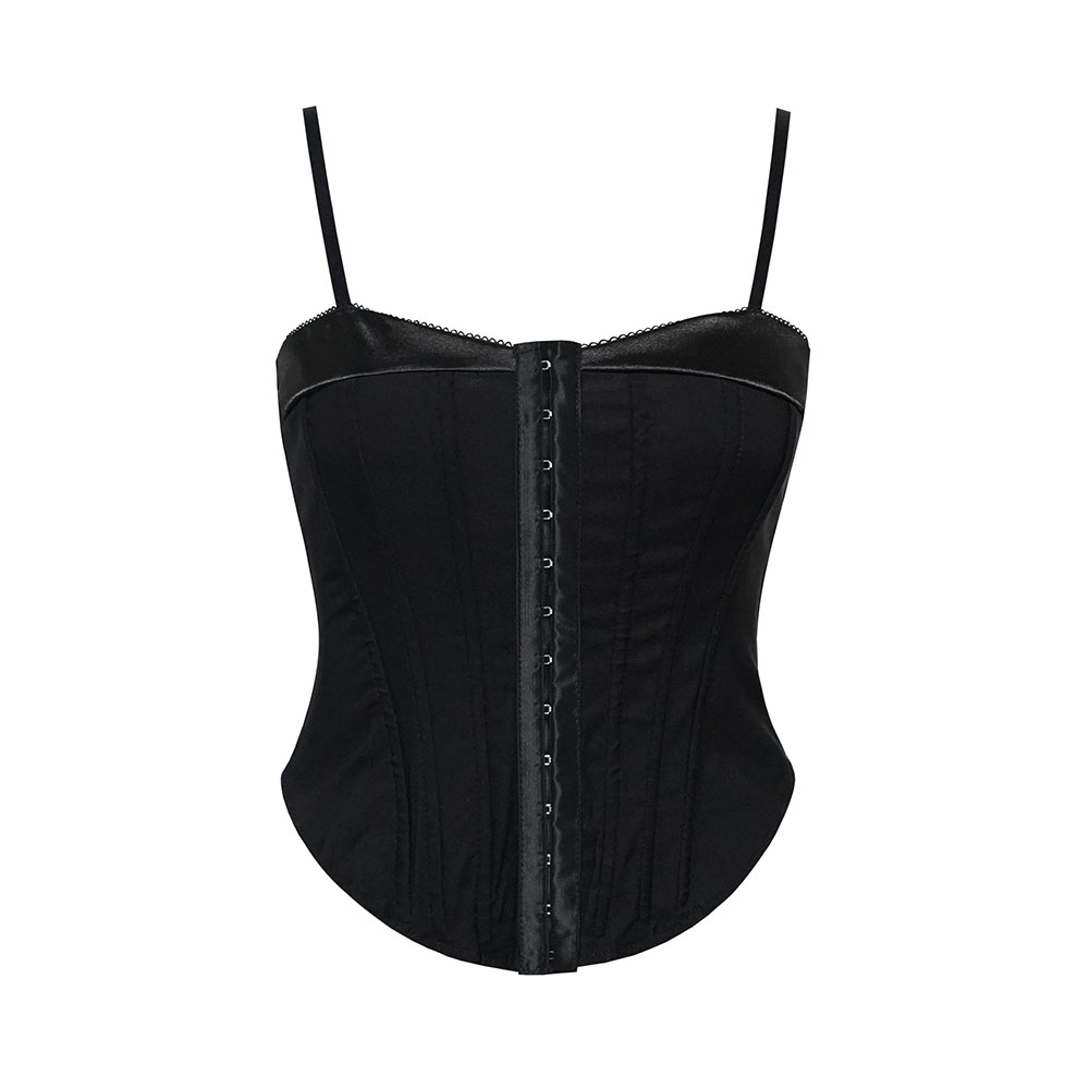 Hook and eye bustier top