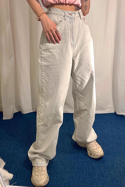 High-rise Wide Leg Ice Jeans