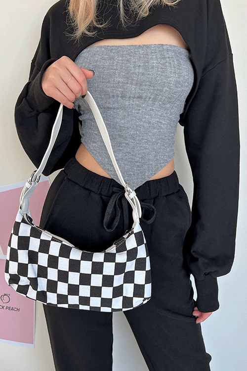 Checkerboard Baguette Bag