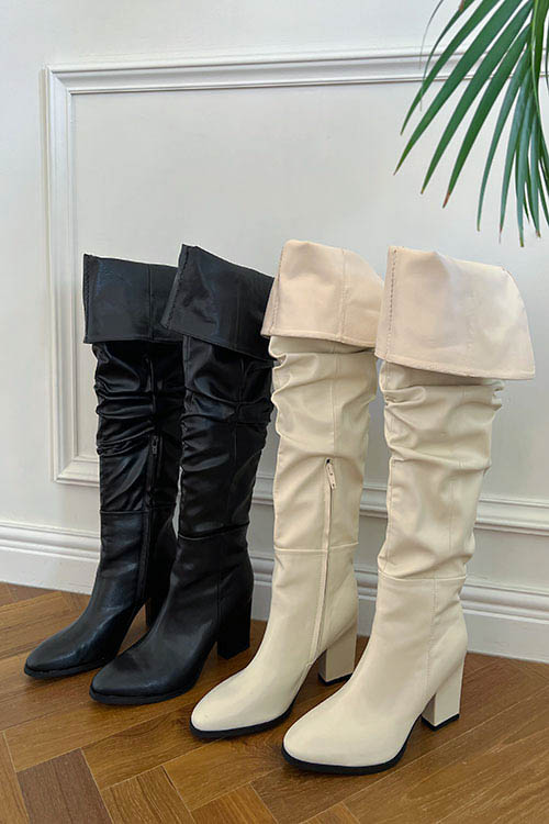 2 way  Faux Leather Long Boots