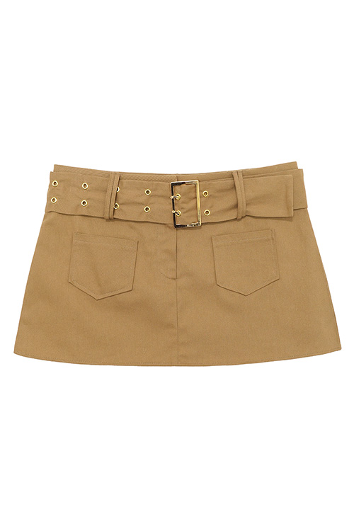 Belted Low-Rise Mini Skirt