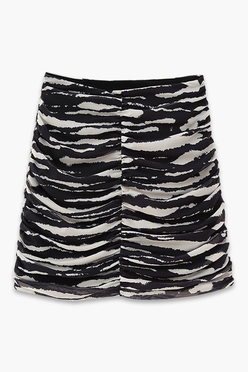 Zebra Print Tulle Mini Skirt